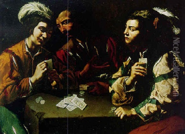 Cardplayers Oil Painting -  Caravaggio