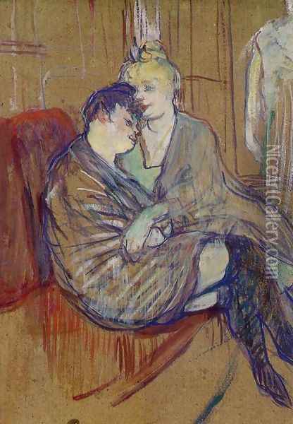 The Two Girlfriends 2 Oil Painting - Henri De Toulouse-Lautrec
