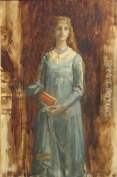 A Standing Female Figure (study) Oil Painting - Alexandre Cabanel