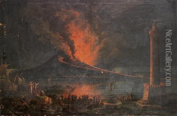 Eruption Du Vesuve Oil Painting - Francesco Fidanza