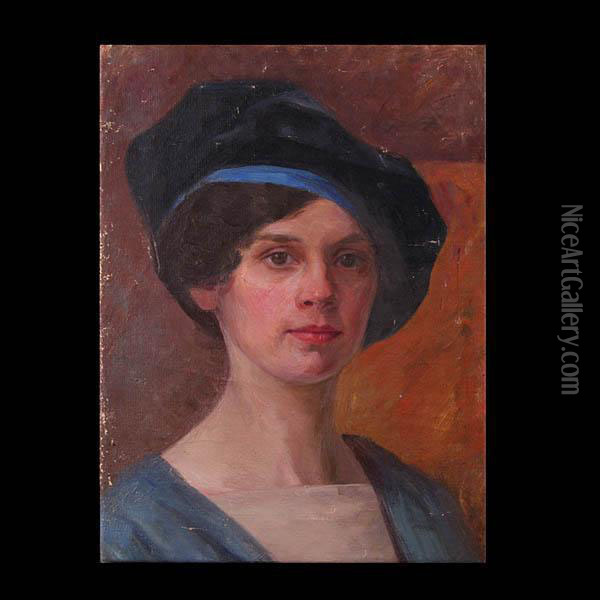 Kobieta W Berecie Oil Painting - Stanislaus Sawiczewski
