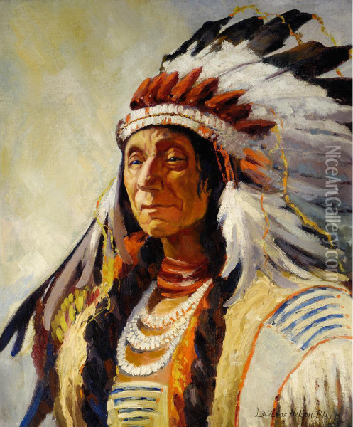 Chief Red Cloud Oil Painting - Laverne Nelson Black