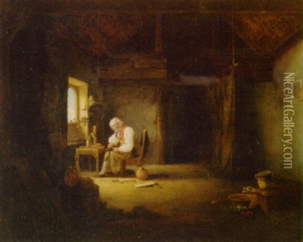 The Pensive Cobbler Oil Painting - William Kidd
