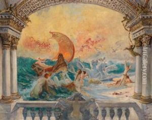 Mythological Scene Oil Painting - Gustav Wertheimer