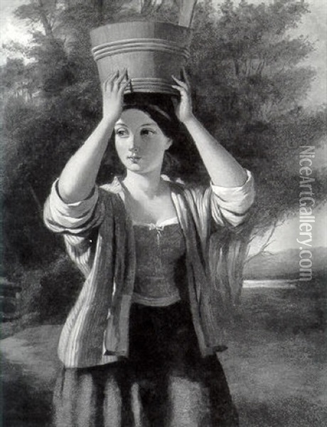 The Water Carrier Oil Painting - Thomas Brooks