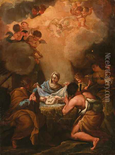 The Nativity Oil Painting - Sebastiano Conca