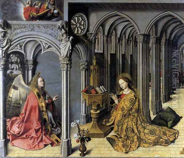 Annunciation c. 1445 Oil Painting - Master of the Aix Annunciation