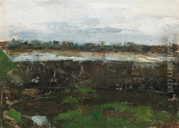 Landschap - Paysage Oil Painting - James Ensor