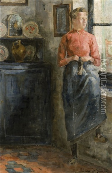La Servante (la Mere Poule) Oil Painting - Valerius De Saedeleer