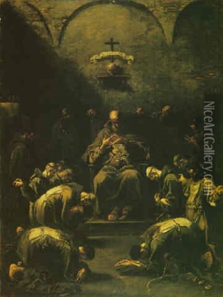 The Atonement Sermon Oil Painting - Alessandro Magnasco