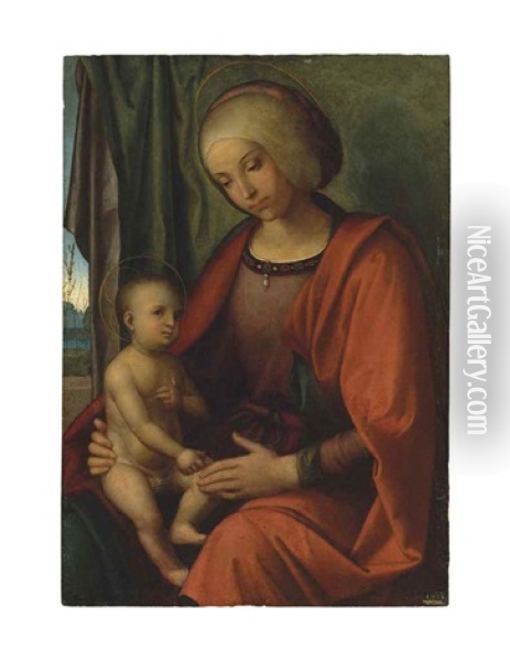 The Madonna And Child Oil Painting - Nicola Pisano