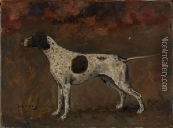 Portrait Of A Hunting Dog Oil Painting - John Martin Tracy
