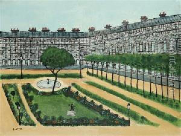 Le Jardin Des Tuileries Oil Painting - Louis Vivin