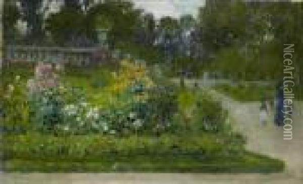 Le Jardin Du Luxembourg Oil Painting - Ernest Quost
