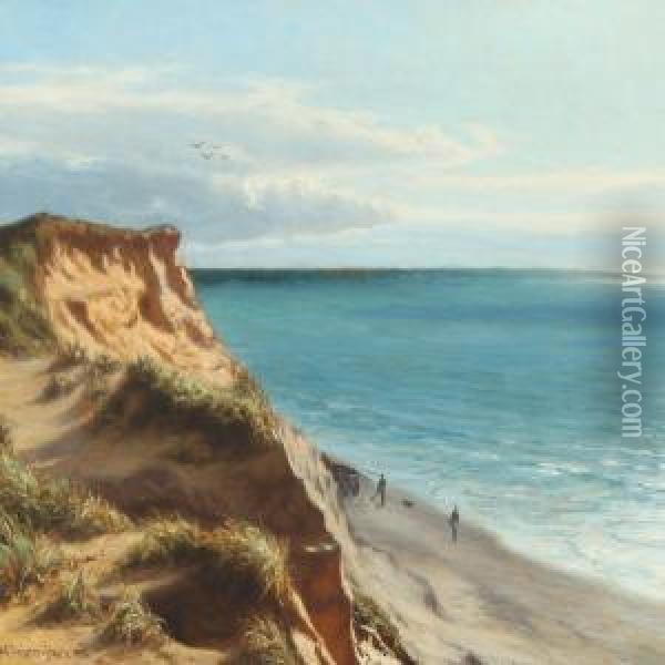 Coastal Scenery Oil Painting - N. F. Schiottz-Jensen