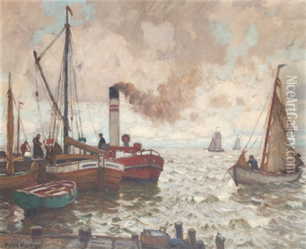 Hafenszene Oil Painting - Hans Hartig