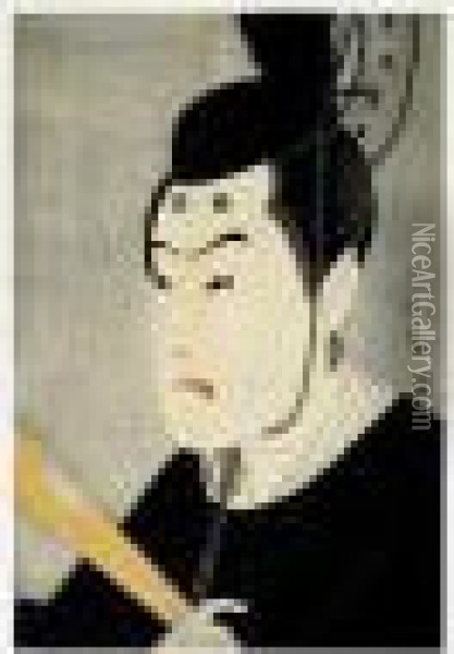 Portrait En Buste De Bando Hikosaburo Iii Dans Le Role De Sugawara No Michizane Oil Painting - Katsukawa Shunei