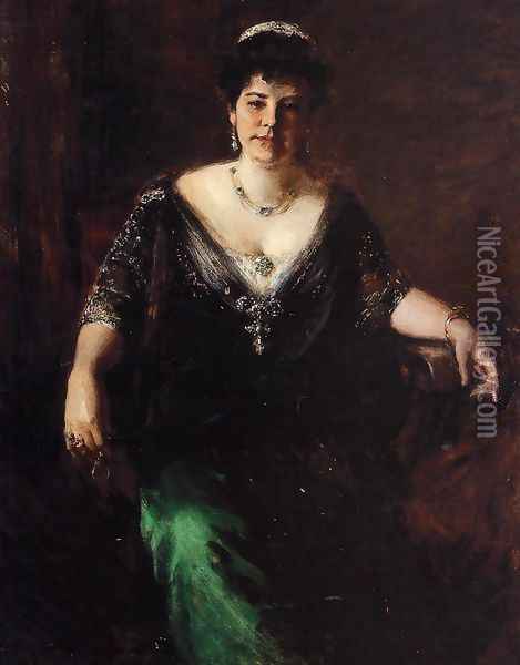 Portrait of Mrs. William Merritt Chase Oil Painting - William Merritt Chase