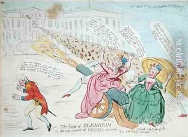 The Siege of Blenheim or The new system of Gunning discovered Oil Painting - James Gillray