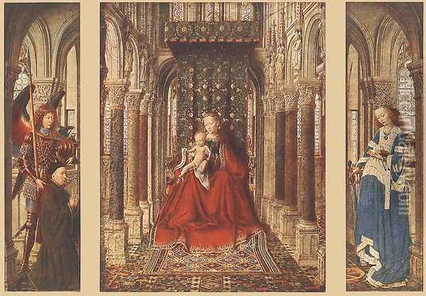 Small Triptych c. 1437 Oil Painting - Jan Van Eyck