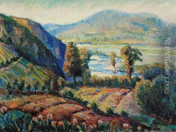 Widok Na Tegoborze - Dolina Lososiny Oil Painting - Franciszek Mollo