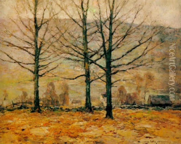 Landscape With Buildings Oil Painting - Chauncey Foster Ryder
