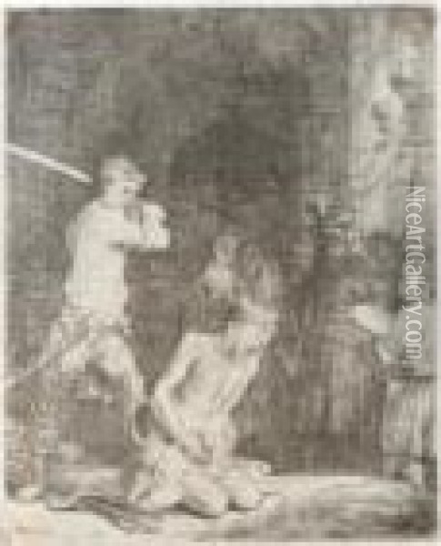 The Beheading Of St. John The Baptist Oil Painting - Rembrandt Van Rijn