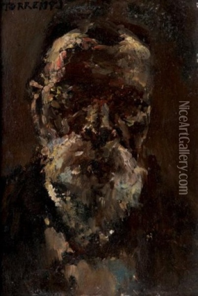 Autoportrait Oil Painting - Stanislas Torrents Y De Amat