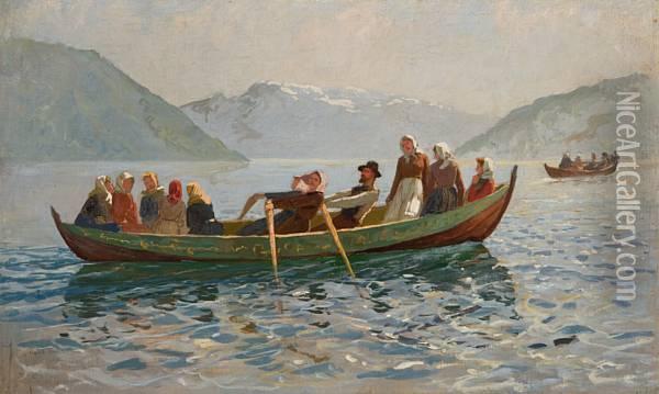 Sommerdag Pa Sognefjorden Oil Painting - Hans Dahl