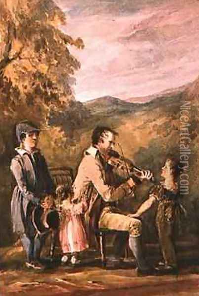 Blind Fiddler Oil Painting - John Harden
