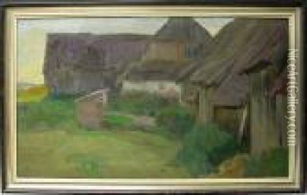 Bauerngehoft Oil Painting - Robert Von Haug