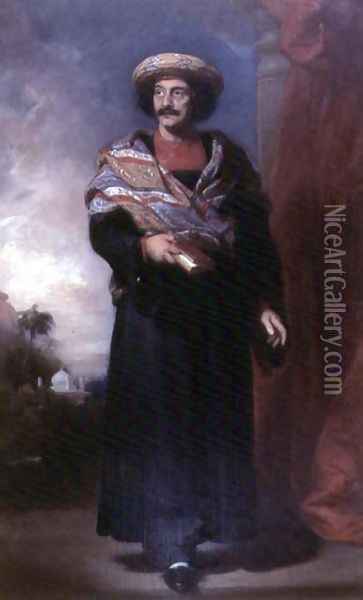 Portrait of Rammohun Roy (1774-1833) 1832 Oil Painting - Henry Perronet Briggs
