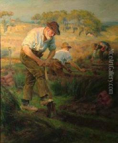 Draining The Marsh Oil Painting - Ralph Hedley