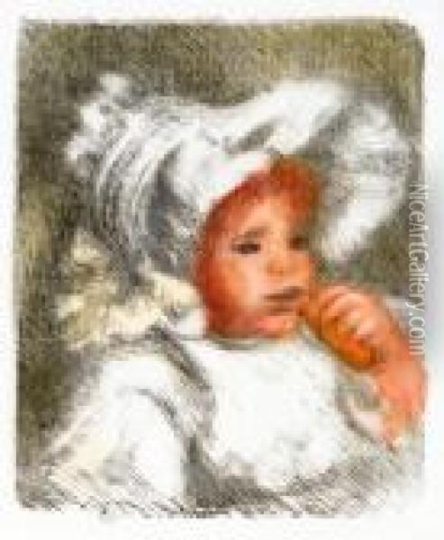 Enfant Au Bisquit Oil Painting - Pierre Auguste Renoir