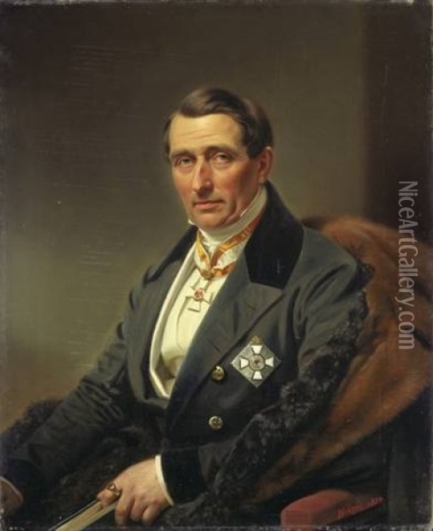 Ludwig Count Von Rittberg Oil Painting - Franz Krueger