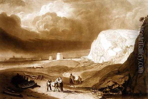 Martello Towers near Bexhill, Sussex, from the Liber Studiorum, engraved by William Say, 1811 Oil Painting - Joseph Mallord William Turner