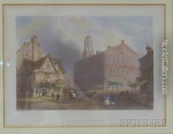 Boston Views Oil Painting - William Henry Bartlett