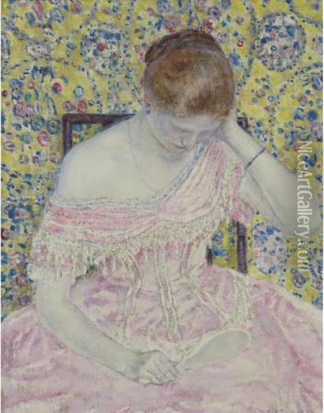 Old Fashioned Gown Oil Painting - Frederick Carl Frieseke