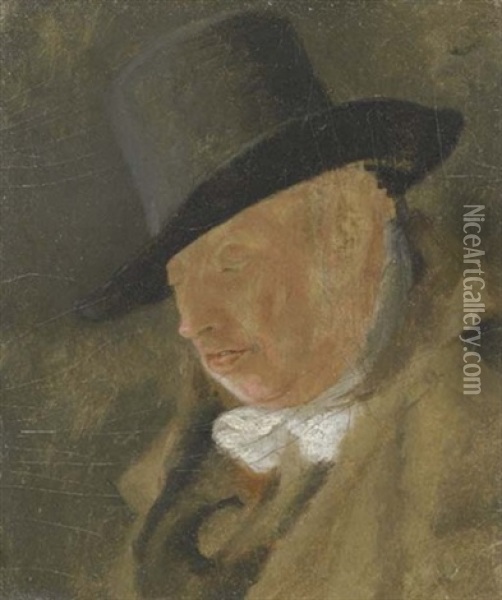 Portrait Von Philippe Agasse (vater Des Kunstlers), Um1790 Oil Painting - Jacques-Laurent Agasse