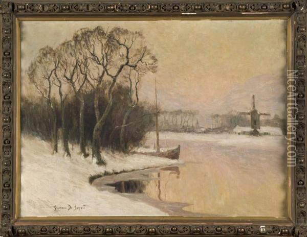Bords De La Lys Sous La Neige Oil Painting - Gustave De Smet