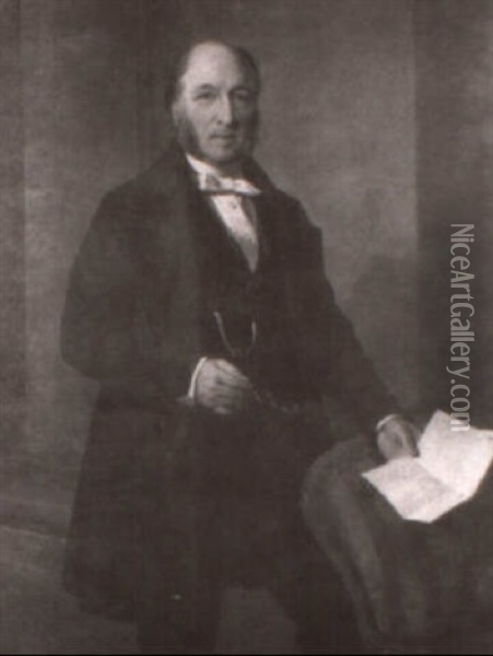 Portrait Of John Garratt Jnr Oil Painting - Edwin Williams