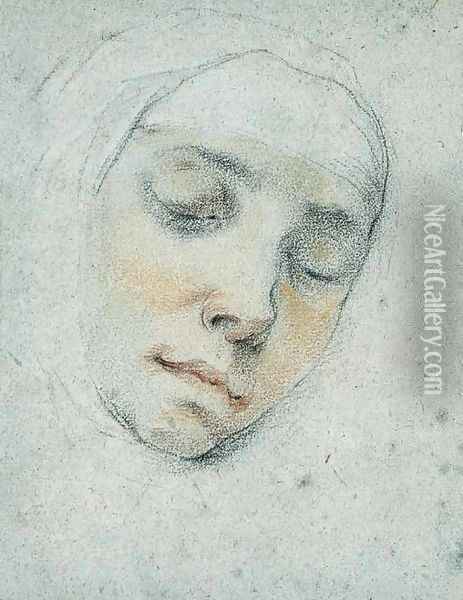 Portrait Of Pasitea Crogi, Her Eyes Closed In Ecstasy Oil Painting - Francesco Vanni
