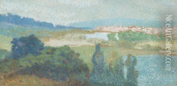 Paysage De Saint-germain Oil Painting - Albert Dubois-Pillet