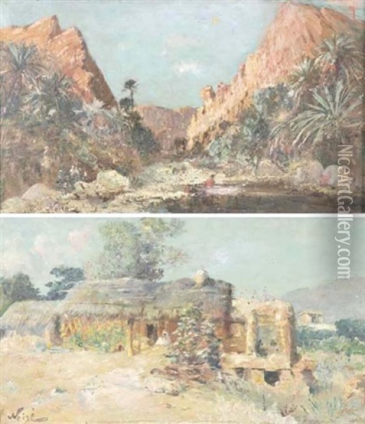 Paysage De Montagne (+ Paysage De Campagne, Lrgr; 2 Works) Oil Painting - Maxime Noire