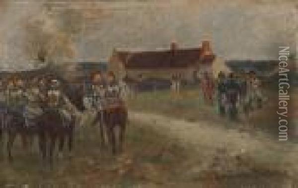 Napoleon Und Seine Truppen Vor Der Schlacht Oil Painting - Jean Baptiste Edouard Detaille