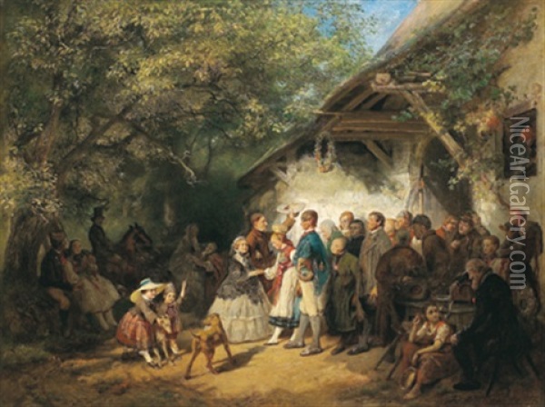 Hochzeitsgesellschaft Oil Painting - Felix Schlesinger