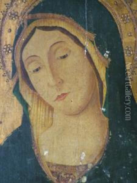 Portrait Of The Virgin Mary Oil Painting - Antoniazzo Romano