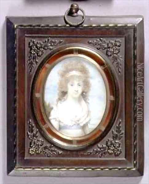 Portrait Miniature of Anna Maria Blunt Oil Painting - Henry Edridge