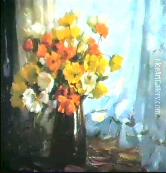 Mohn In Brauner Vase Oil Painting - Alexander Max Koester