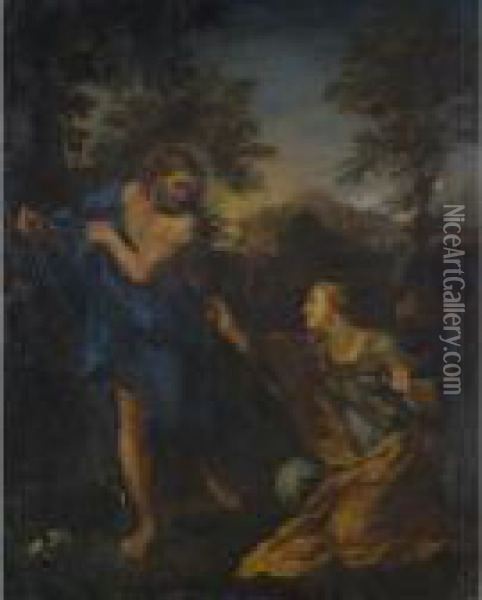 Noli Me Tangere Oil Painting - Pietro Da Cortona (Barrettini)